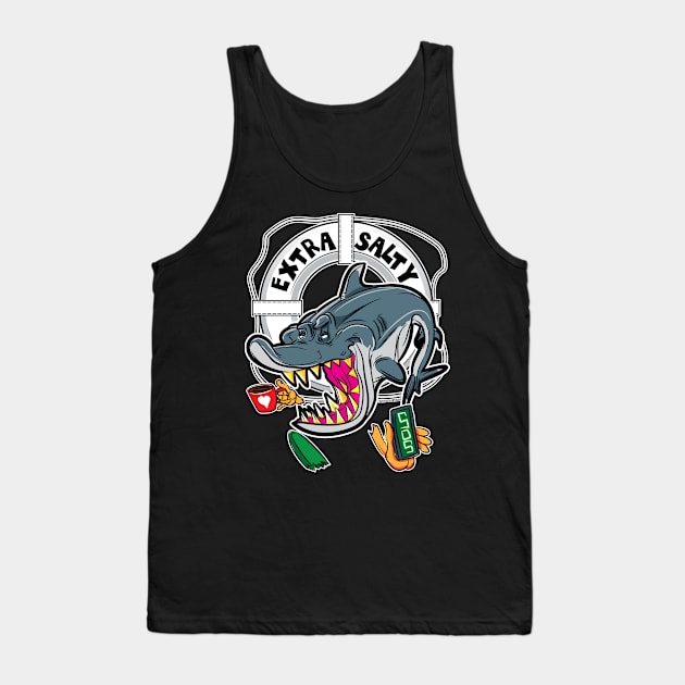 Extra Salty Shark Tank Top by eShirtLabs